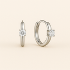 Bruce & Co Morgana – Single Crystal Huggie Hoop Earrings