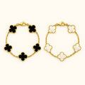 Bruce & Co Black and White Clover Bracelet Set