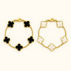 Bruce & Co Black and White Clover Bracelet Set