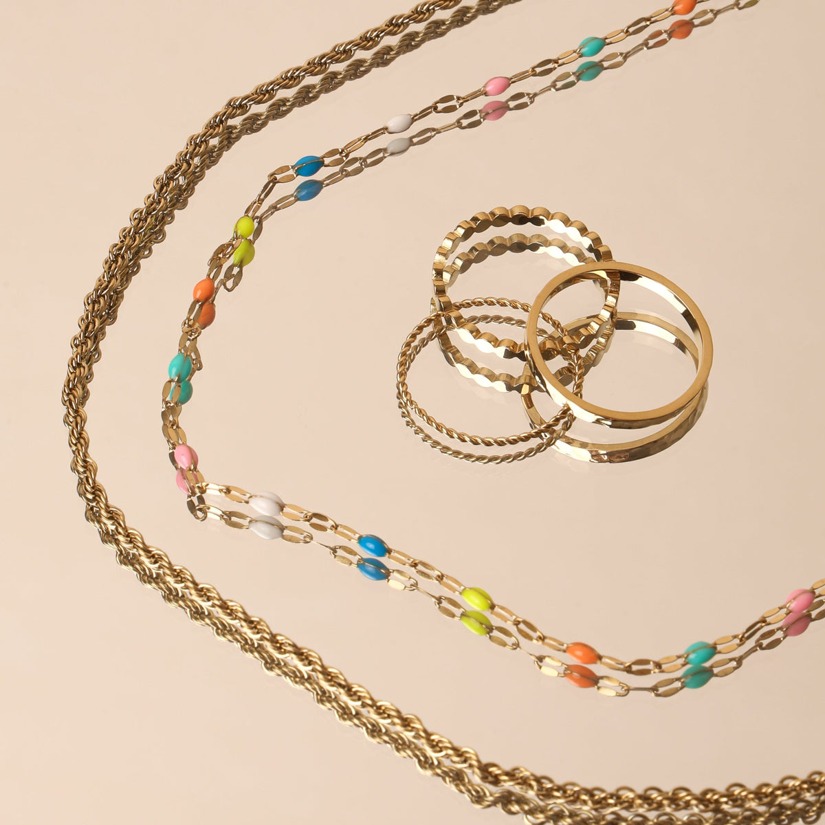 Bruce & Co Rainbow Enamel Choker Necklace, 39 cm