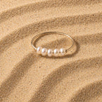 Bruce & Co Five Freshwater Pearl Ring, Steel