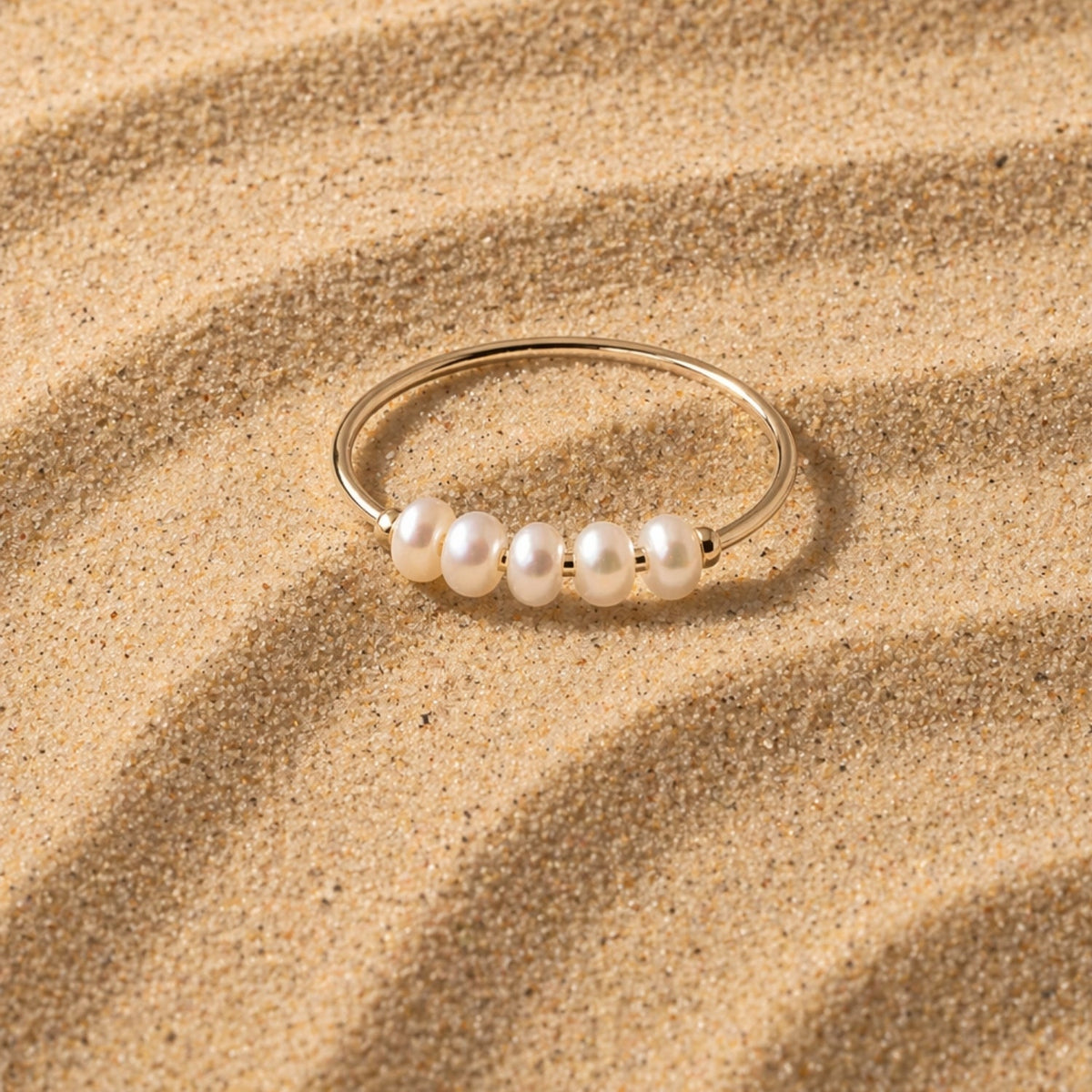 Bruce & Co Five Freshwater Pearl Ring, Steel