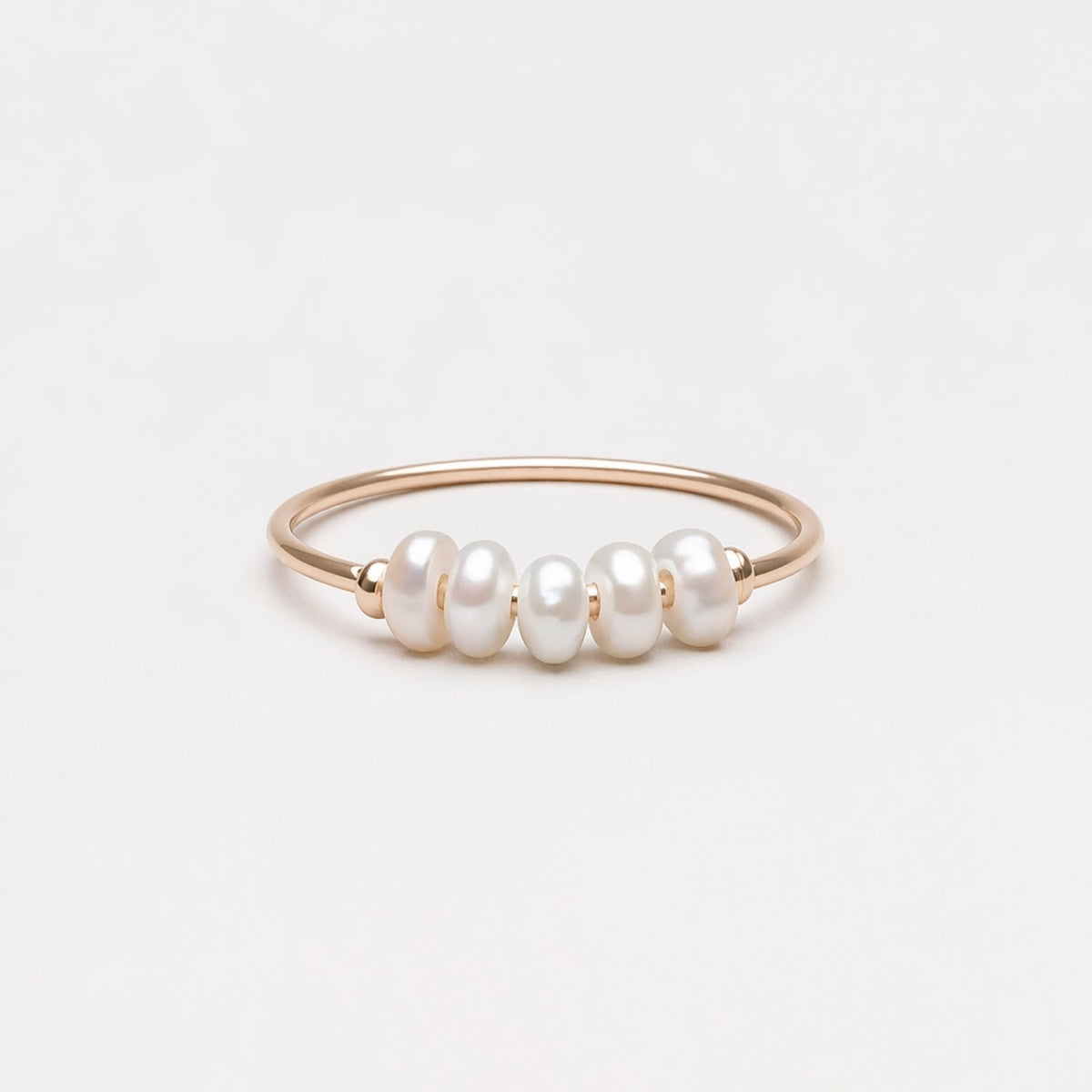 Bruce & Co Five Freshwater Pearl Ring, Steel