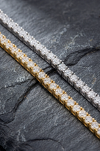 Bruce & Co Clear Stone Tennis Necklace, 4 mm, 18K Gold-Plated