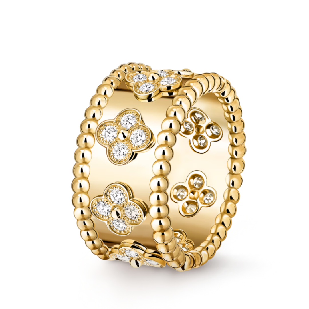 Bruce & Co Abby – Wide Clover Detail Band Ring