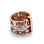 Bruce & Co Roman Numeral Crystal Band Ring