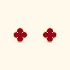 Bruce & Co Clover Stud Earrings with Beaded Border
