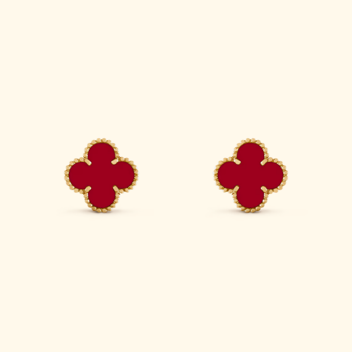 Bruce & Co Clover Stud Earrings with Beaded Border