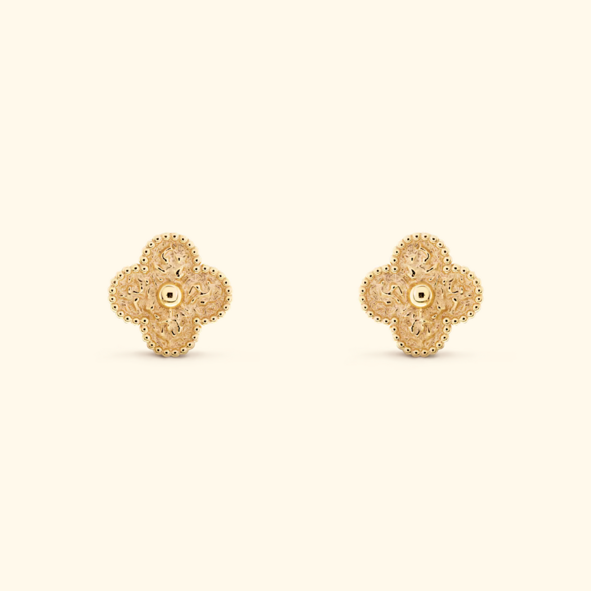 Bruce & Co Clover Stud Earrings with Decorative Details