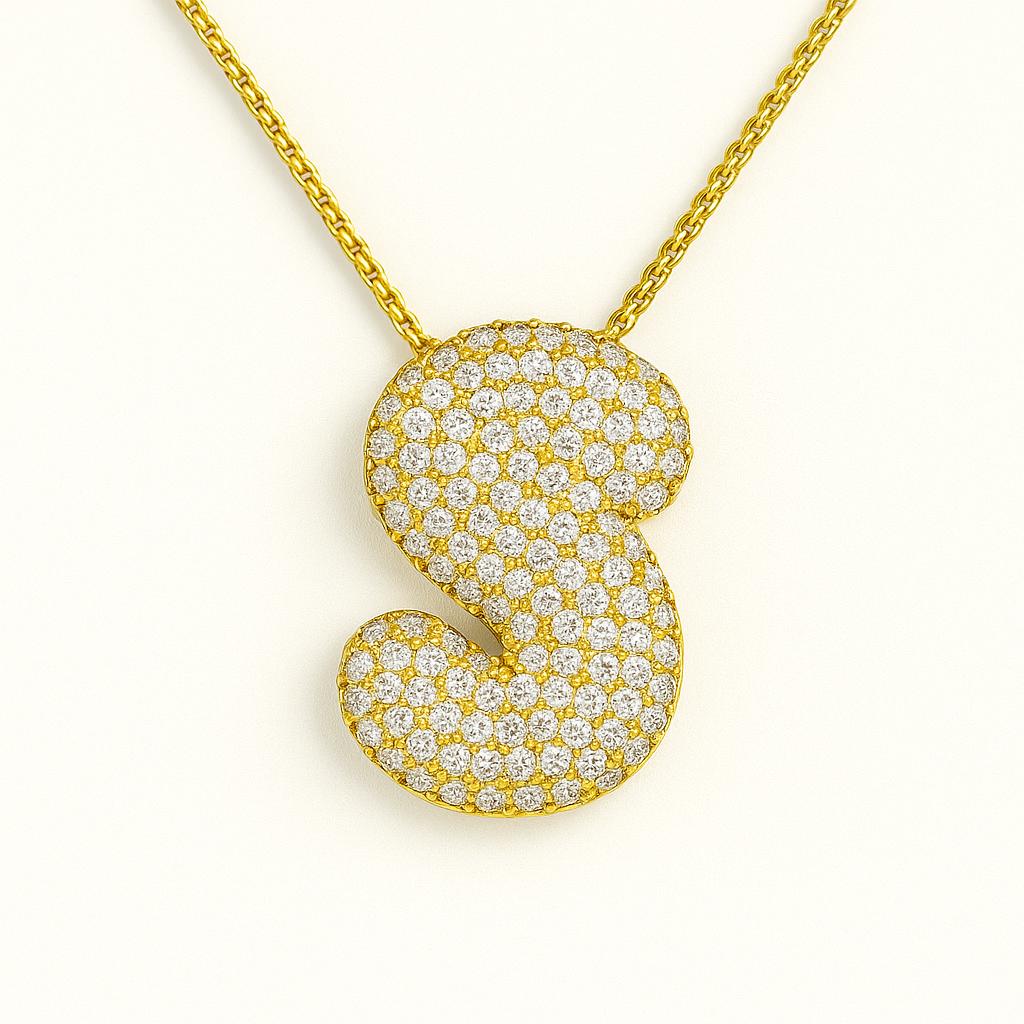 Bruce & Co Bubble Initial Crystal Necklace, A–Z, 18 in