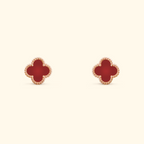 Bruce & Co Clover Stud Earrings with Beaded Border