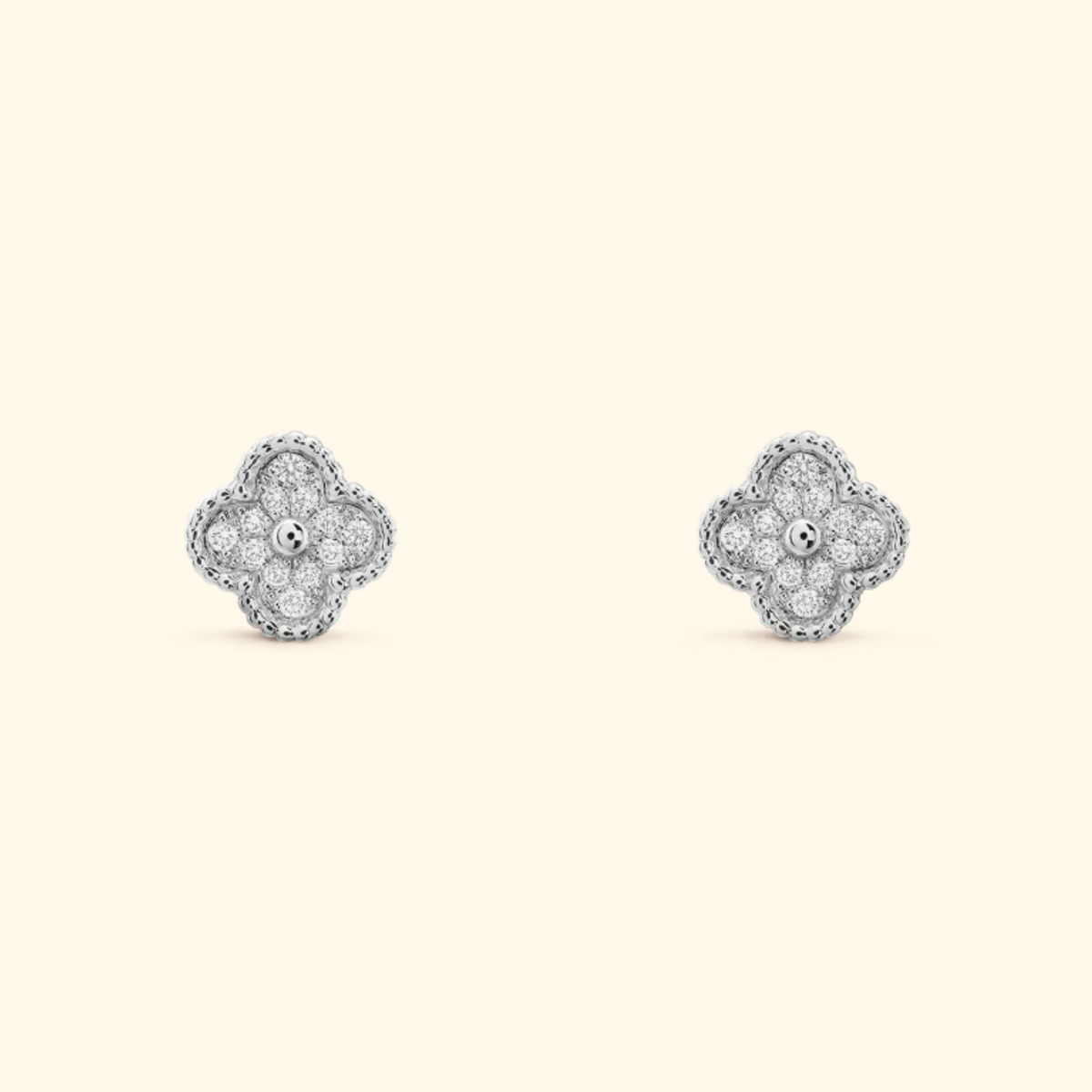 Bruce & Co Clover Stud Earrings with Decorative Details