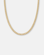 Bruce & Co Clear Stone Tennis Necklace, 4 mm, 18K Gold-Plated