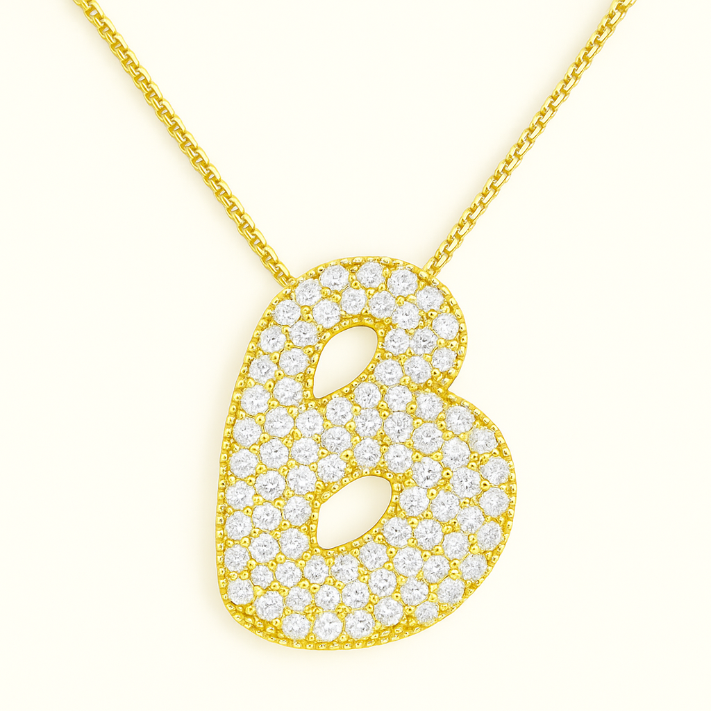 Bruce & Co Bubble Initial Crystal Necklace, A–Z, 18 in