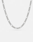 Bruce & Co Men’s Silver-Tone Stainless Steel Figaro Chain Necklace, 6 mm