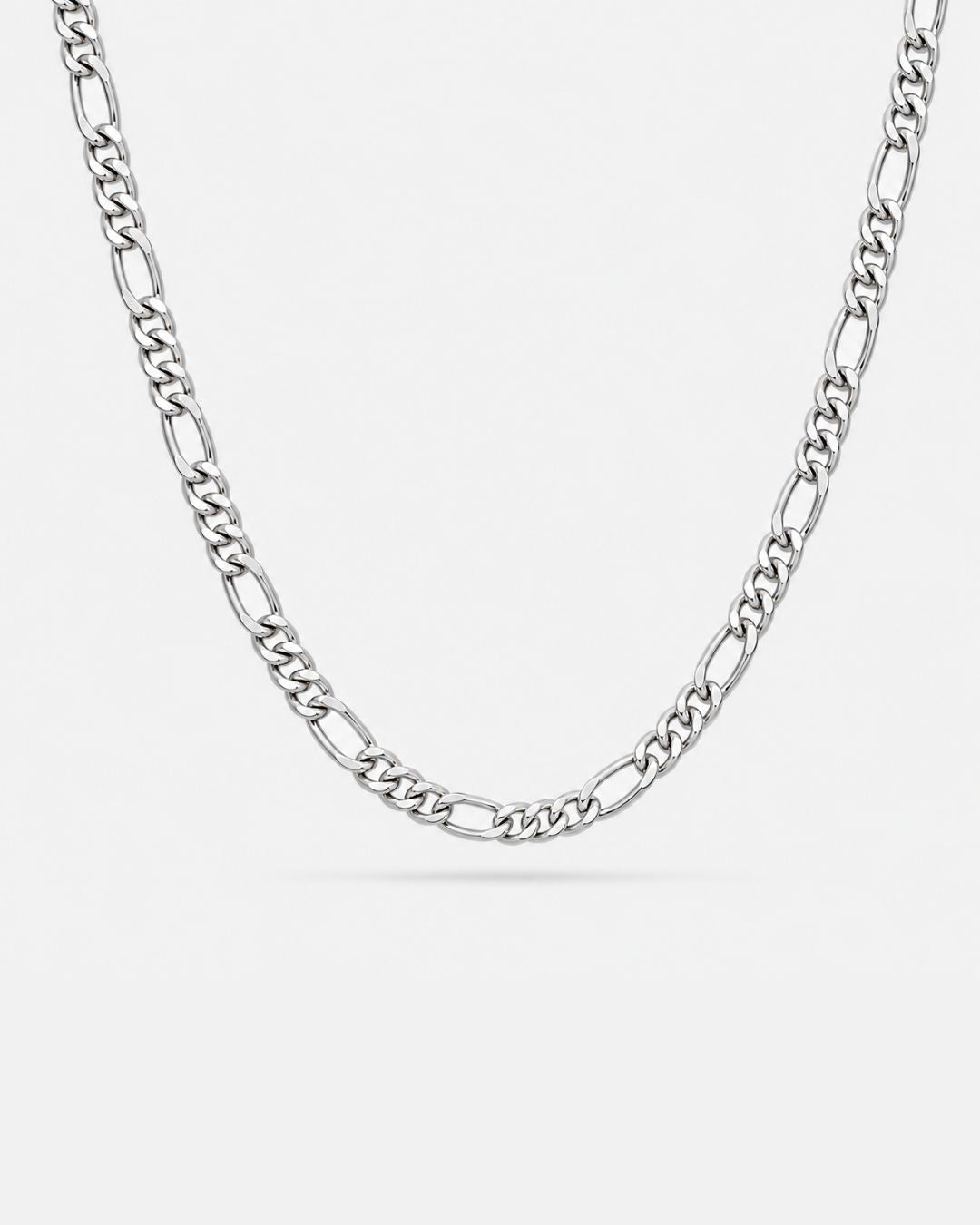 Bruce & Co Men’s Silver-Tone Stainless Steel Figaro Chain Necklace, 6 mm