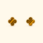 Bruce & Co Clover Stud Earrings with Beaded Border