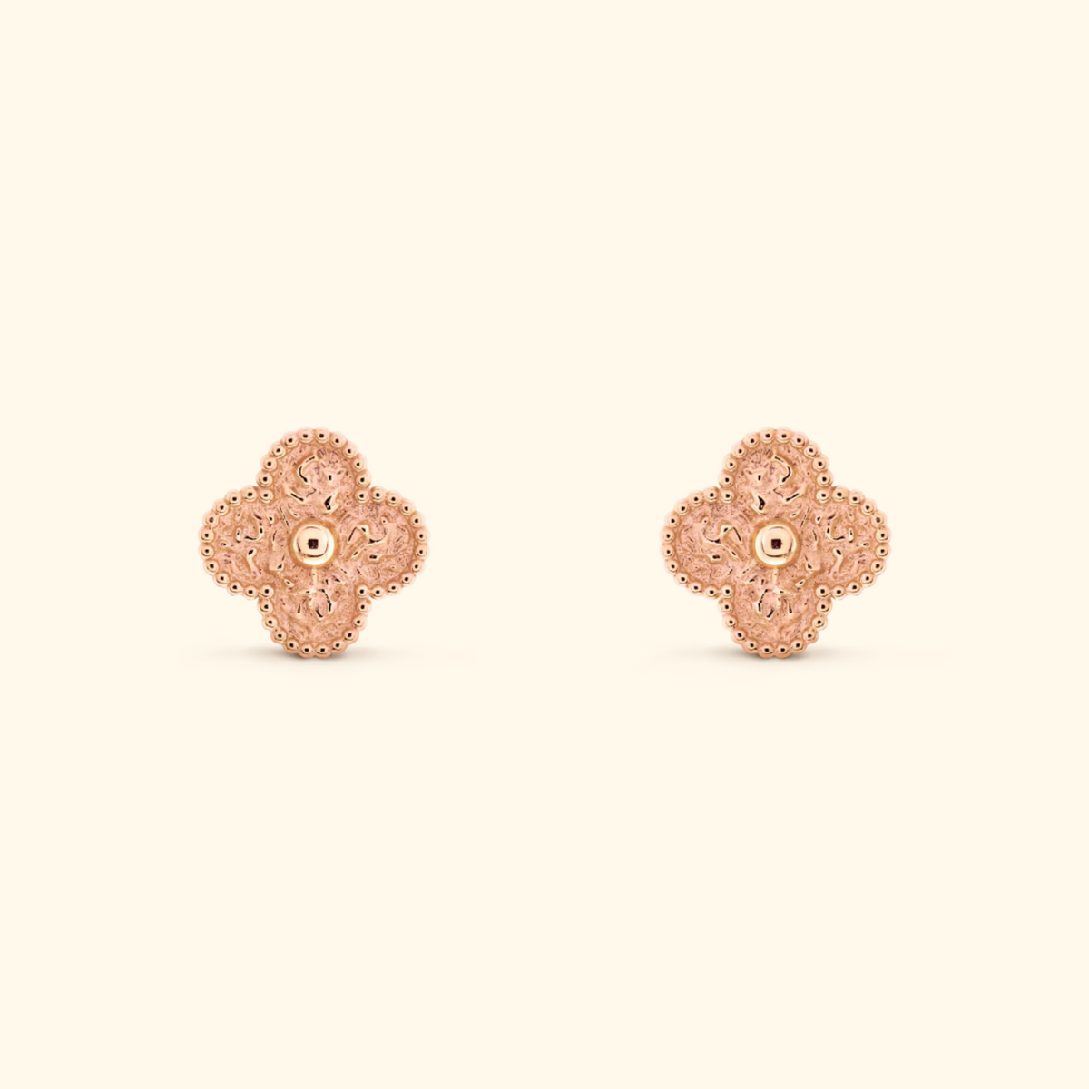 Bruce & Co Clover Stud Earrings with Decorative Details