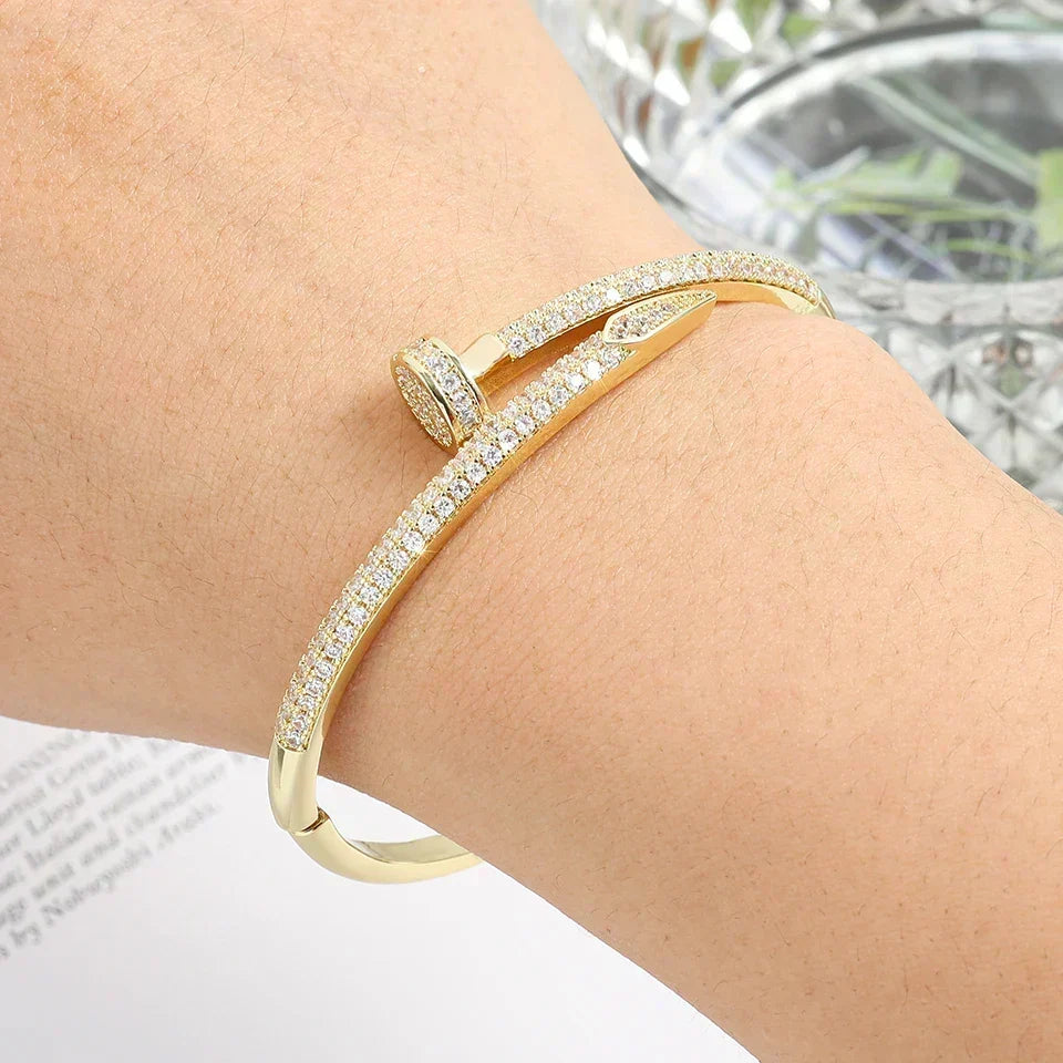 Zirconia Nail Cuff Bracelet — Deluxe