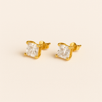 Bruce & Co April – Square Crystal Stud Earrings