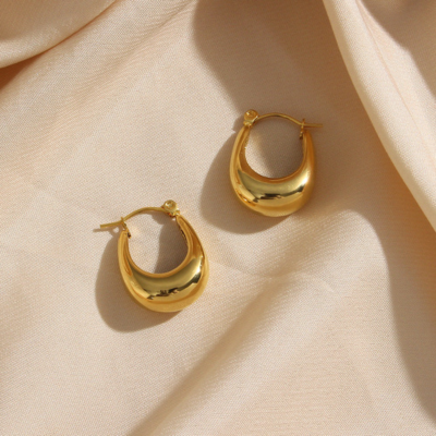 Bruce & Co Evie – Rounded Dome Hoop Earrings