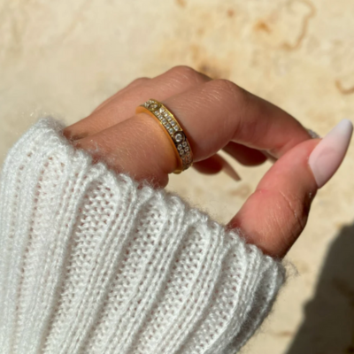Bruce & Co Amore – Pave Crystal Accent Band Ring