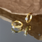 Bruce & Co Morgana – Single Crystal Huggie Hoop Earrings