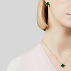 Bruce & Co Green Clover Necklace Bracelet Earrings Set