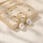 Bruce & Co Denise – Irregular Pearl Drop Hoop Earrings