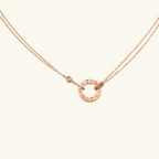 Bruce & Co Ava – Circular Pendant Necklace with Clear Accent