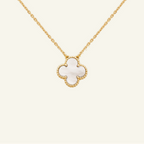 Bruce & Co White Clover Necklace Bracelet Earrings Set