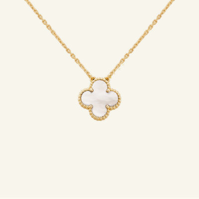 Bruce & Co White Clover Necklace Bracelet Earrings Set