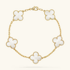 Bruce & Co White Clover Necklace Bracelet Earrings Set