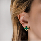 Bruce & Co Green Clover Necklace Bracelet Earrings Set