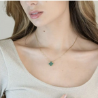 Bruce & Co Green Clover Necklace Bracelet Earrings Set