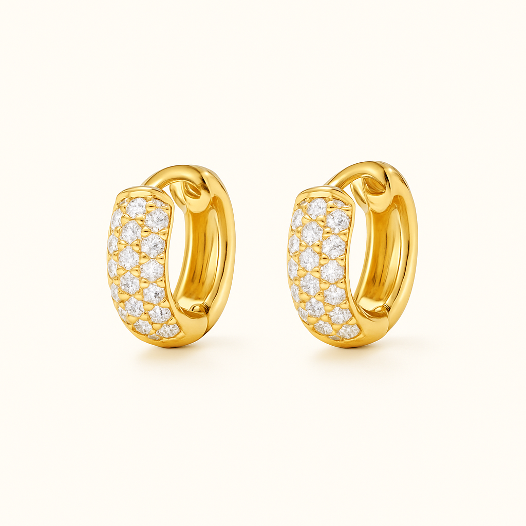 Bruce & Co Amy – Multirow Pave Huggie Earrings