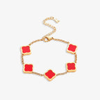 Bruce & Co Golden Clover – Five Quatrefoil Chain Bracelet