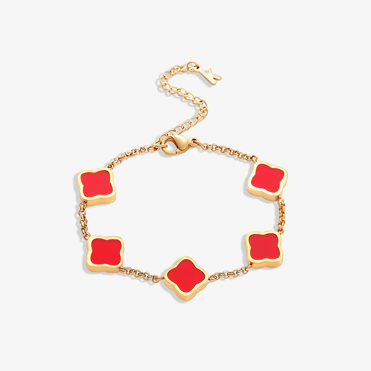 Bruce & Co Golden Clover – Five Quatrefoil Chain Bracelet