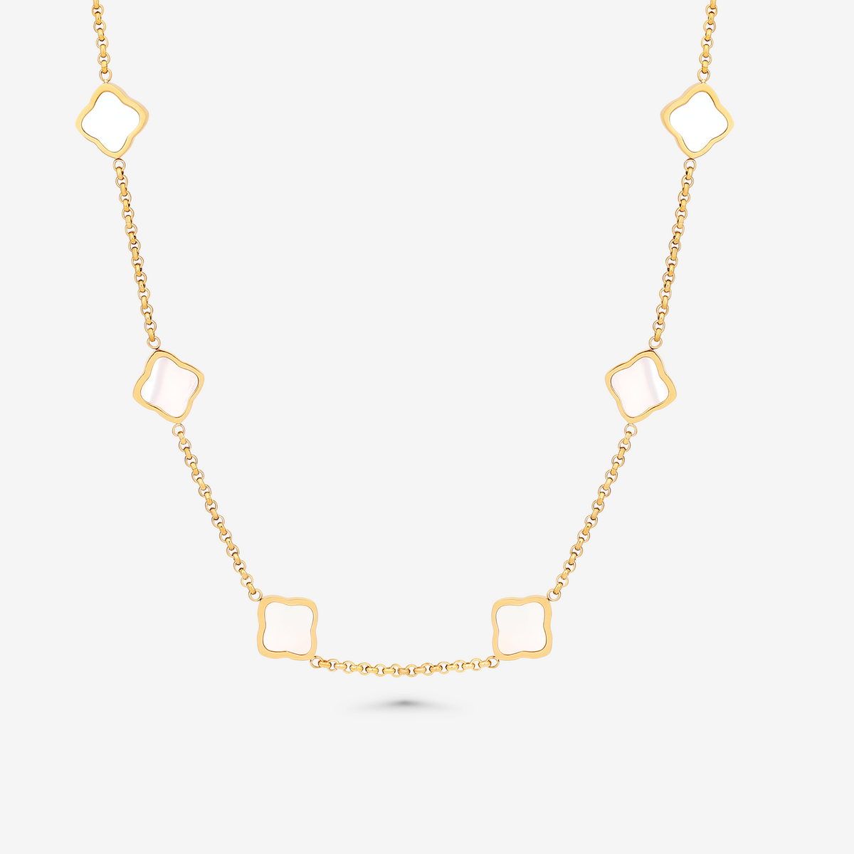 Bruce & Co Seven Quatrefoil Station Necklace