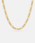 Bruce & Co Men’s 18K Gold-Plated Figaro Chain Necklace, 6 mm