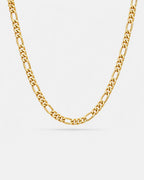 Bruce & Co Men’s 18K Gold-Plated Figaro Chain Necklace, 6 mm
