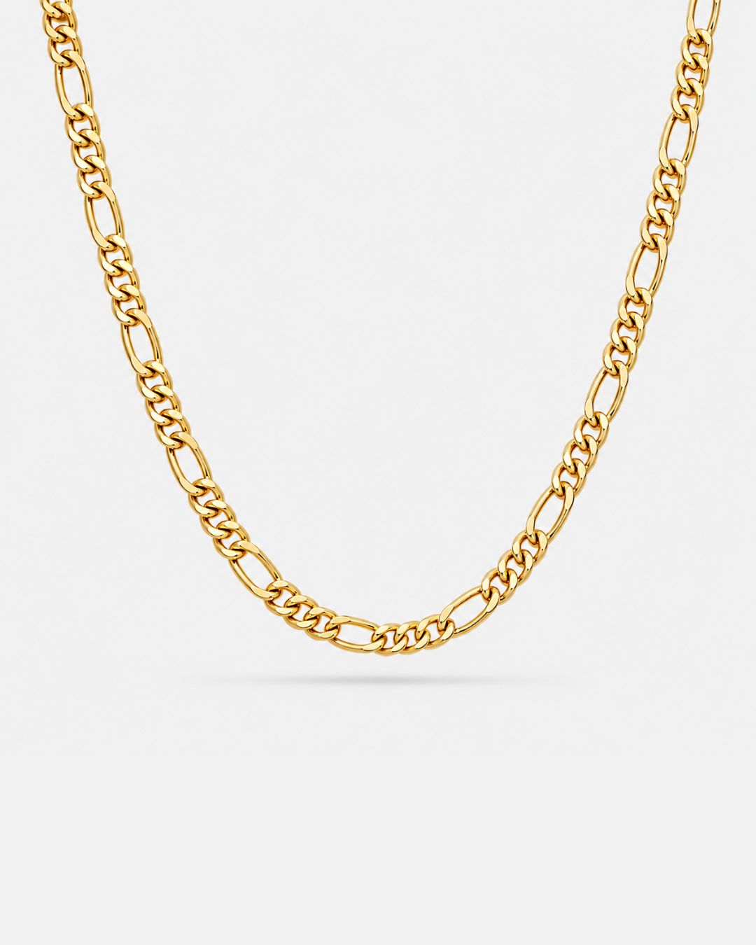 Bruce & Co Men’s 18K Gold-Plated Figaro Chain Necklace, 6 mm