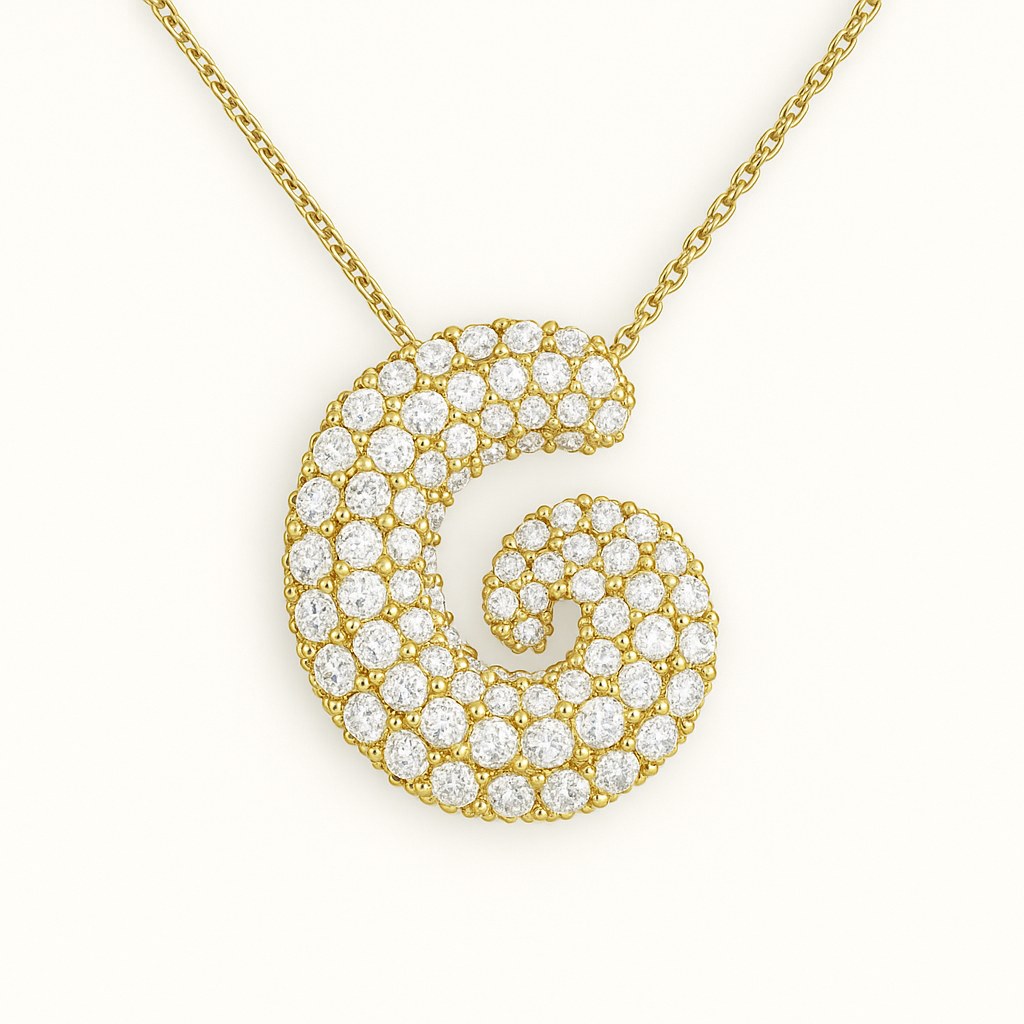 Bruce & Co Bubble Initial Crystal Necklace, A–Z, 18 in