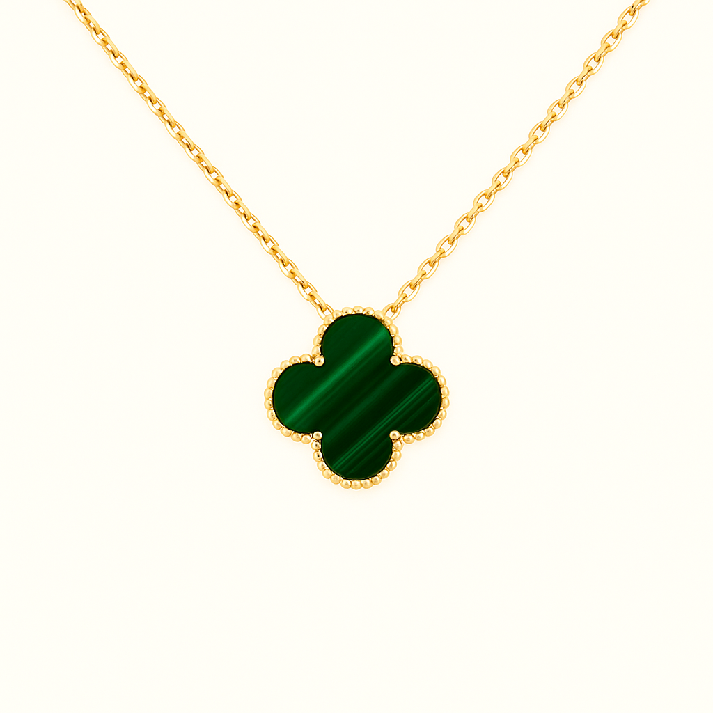 Bruce & Co Green Clover Necklace Bracelet Earrings Set