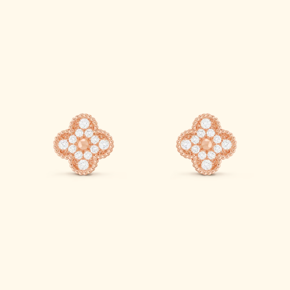 Bruce & Co Clover Stud Earrings with Decorative Details