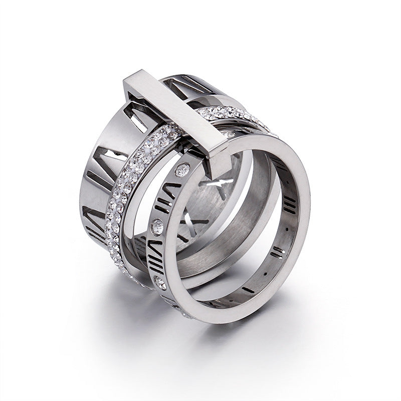 Bruce & Co Roman Numeral Crystal Band Ring