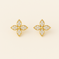Bruce & Co Nicole – Four-Petal Crystal Stud Earrings