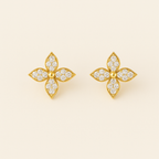 Bruce & Co Nicole – Four-Petal Crystal Stud Earrings