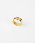 Bruce & Co Ocean – Sculpted Adjustable Open Ring, 18K Gold-Plated Steel