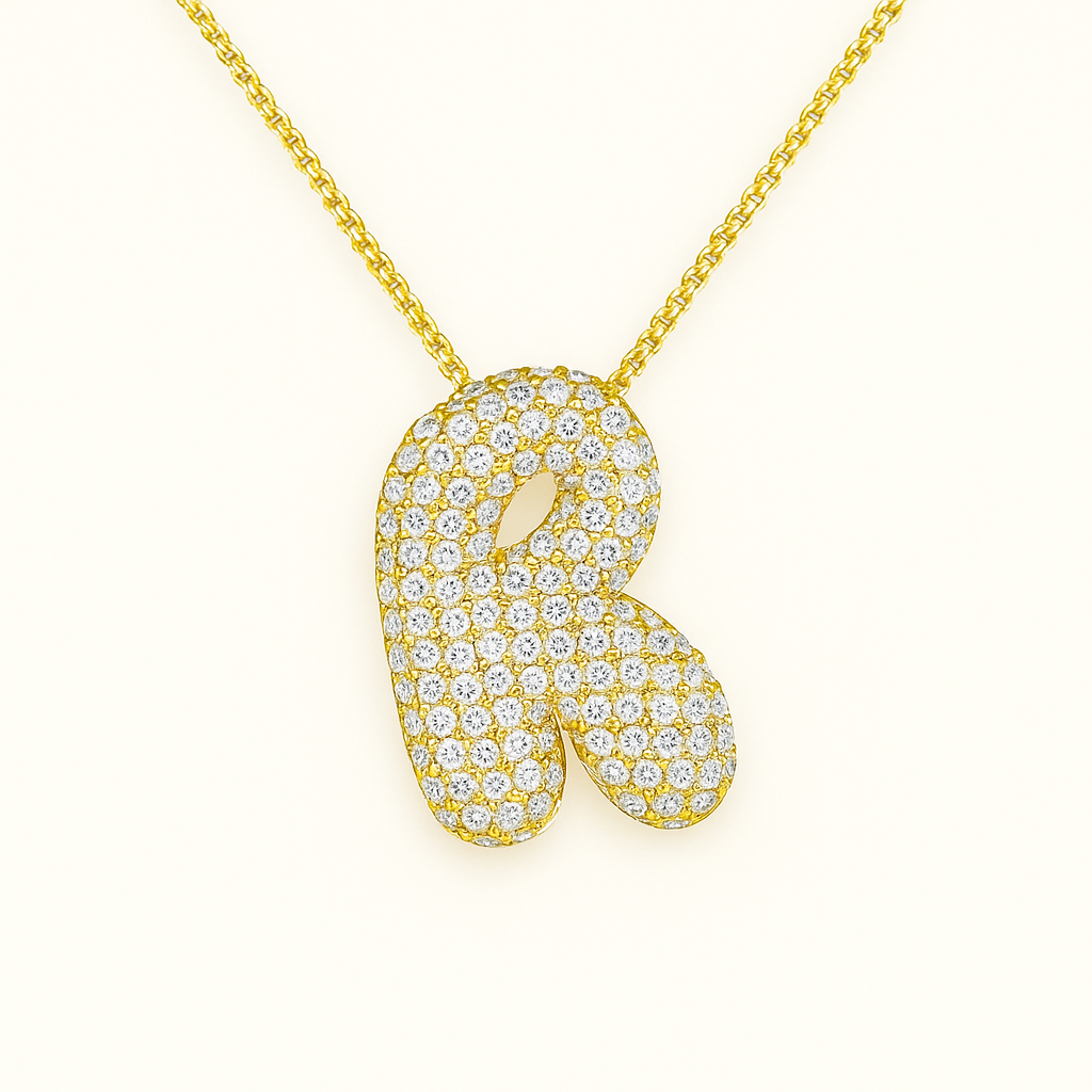 Bruce & Co Bubble Initial Crystal Necklace, A–Z, 18 in